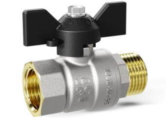 Кран шаровой латунный LD Pride вр/вн бабочка